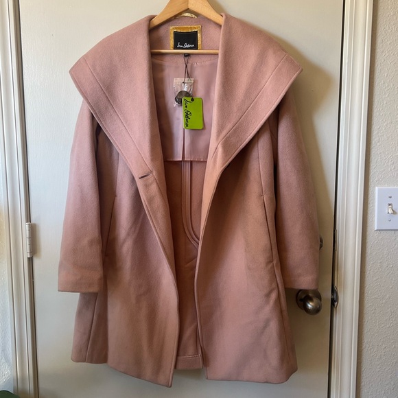 NWT Sam Edelman Shawl Collar Hooded Coat in Blush - Picture 3 of 16